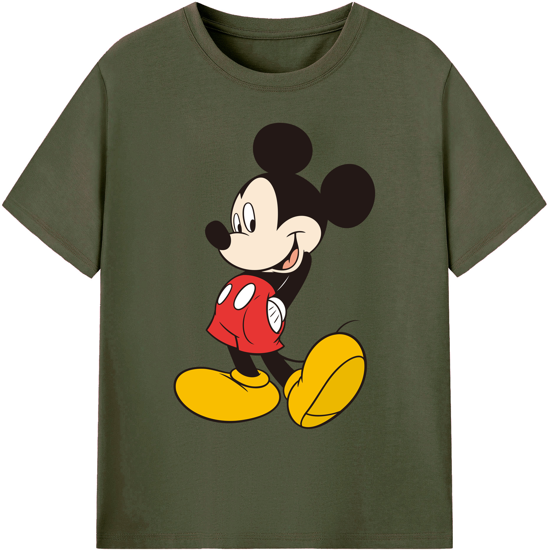（画像用） ミッキーマウス Mickey Mouse 綿100％ メンズ半袖Tシャツ｜肌触りやわらか＆通気性